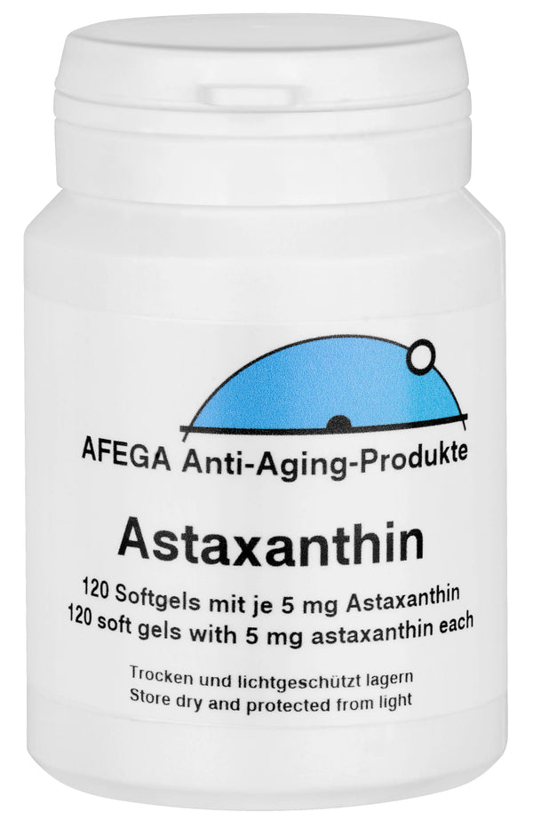 120 cápsulas moles com 5 mg de astaxantina cada