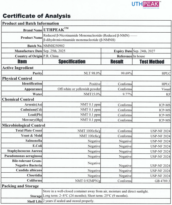 Wirksame(re) Alternative zu NMN: UthPeak®/AFEGA® (NMNH; anstelle von NMN) - 50 Kapseln zu je 200 mg