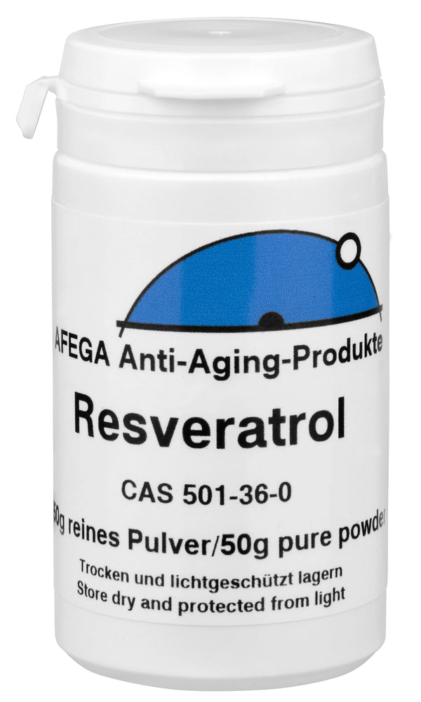 Ausverkauf: 50 g Resveratrol-Pulver; 99 % Reinheit (pflanzenbasiert)