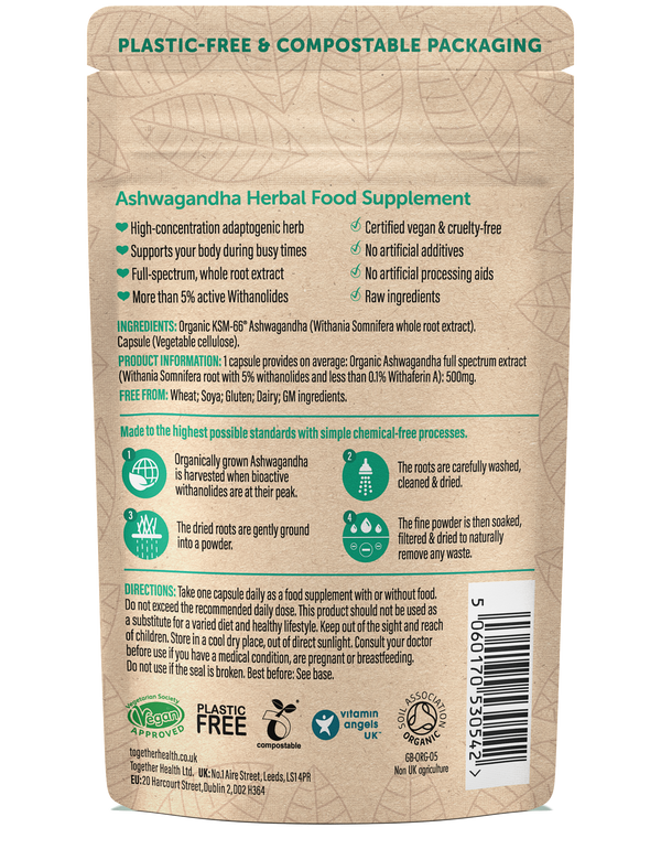 Together Health - Ashwagandha-Ergänzungsmittel — Bio — 30 Kapseln