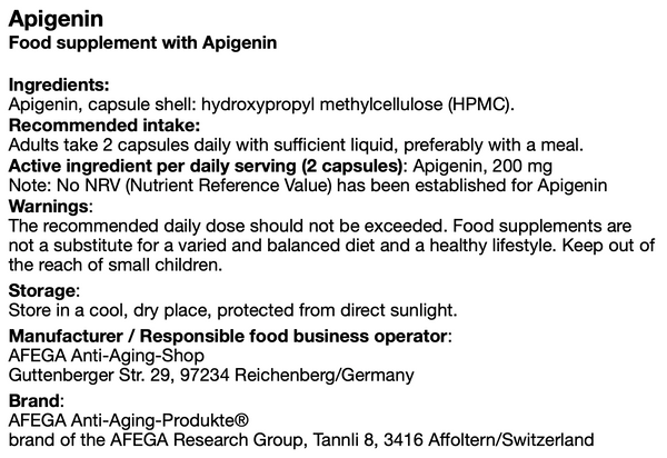 Apigenin (the active ingredient in chamomile): Prevention instead of repair - 50 capsules of 100 mg each