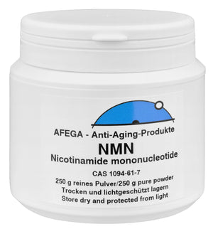 AFEGA NMN Pulver (250g), in weisser Dose