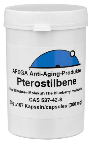 AFEGA Pterostilbene Kapseln (167 Stück), 50g in weisser Dose