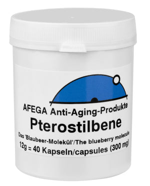AFEGA Pterostilbene Kapseln (40 Stück), 12g in weisser Dose