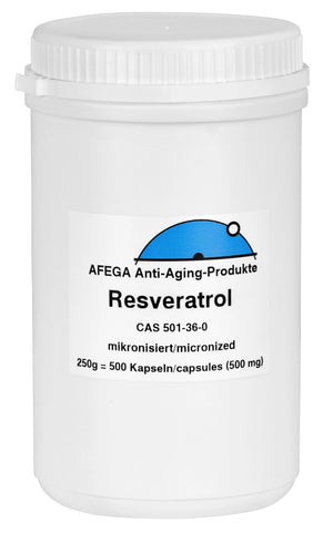 AFEGA Resveratrol mikronisiert in Kapseln (500 Stück), 250g in weisser Dose