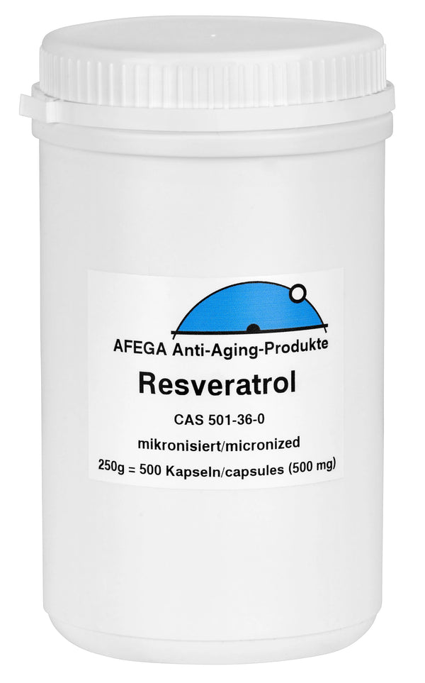 AFEGA Resveratrol mikronisiert in Kapseln (500 Stück), 250g in weisser Dose