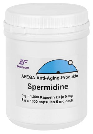 AFEGA Spermidin Kapseln (1000 Stück), 5g in weisser Dose
