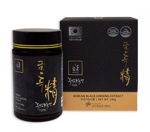Koreanischer schwarzer Ginseng (240g), im schwarzen Glas
