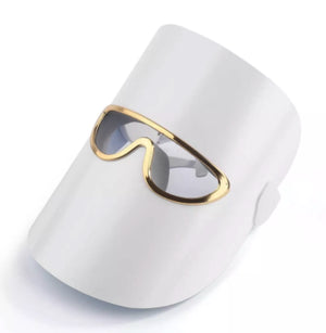 Maske für das Gesicht, mit goldener Brille