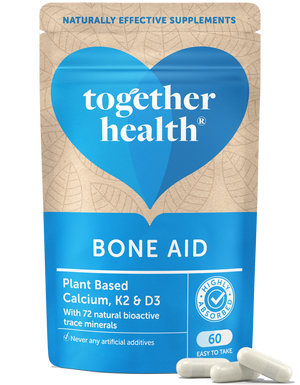 Together Health Bone Aid Kapseln (60 Stück) mit pflanzenbasiertem Calcium, Vitamin K2 und D3 in einer Tüte