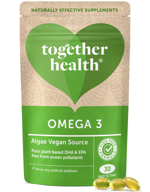 Together Health vegane Omega 3 Kapseln (30 Stück) aus Algen in einer Tüte