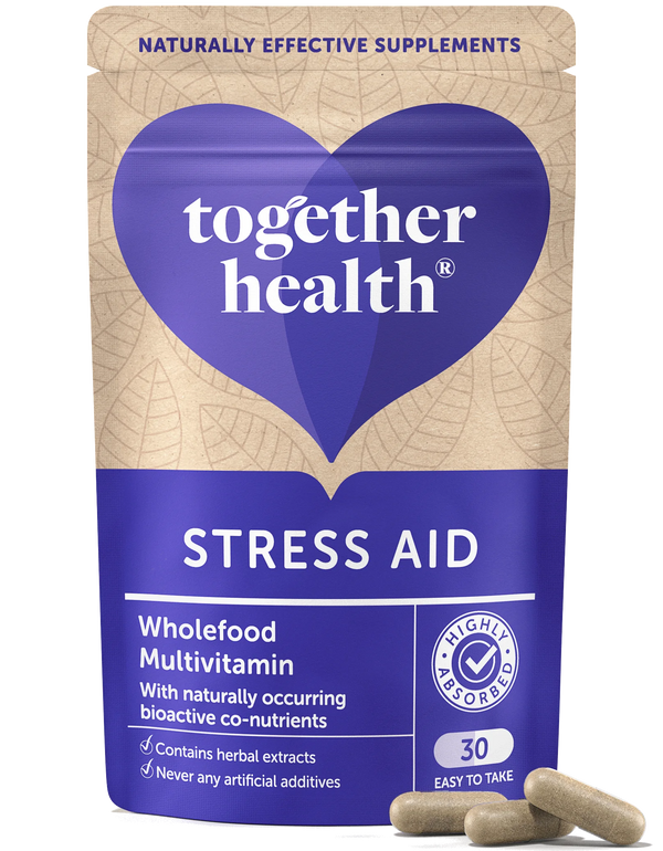 Together Health Stress Aid Kapseln (30 Stück) mit Vollwertvitaminen und natürlichen Co-Nährstoffen in einer Tüte